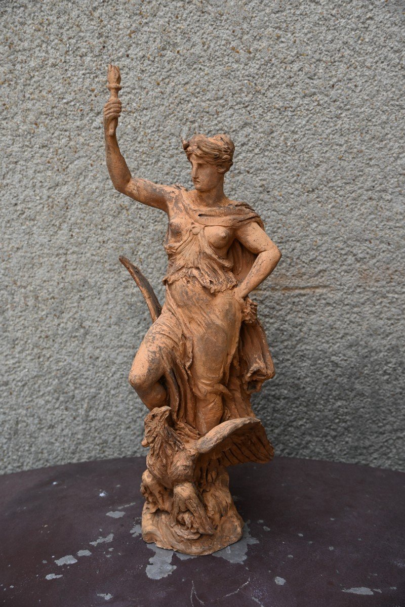Sculpture En Terre Cuite Originale  Allégorie De La France Impériale Carpeaux-photo-2