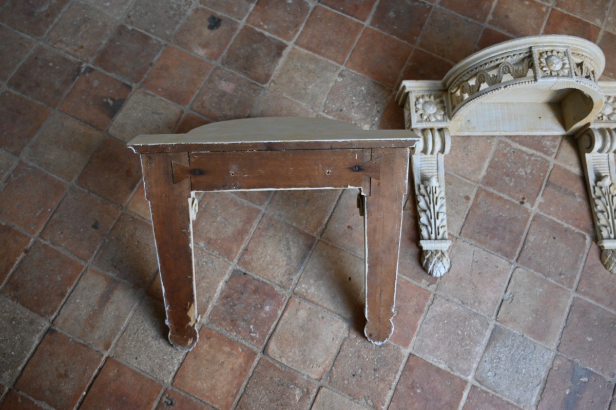 Pair Of Small Louis XVI Style Wall Consoles-photo-5