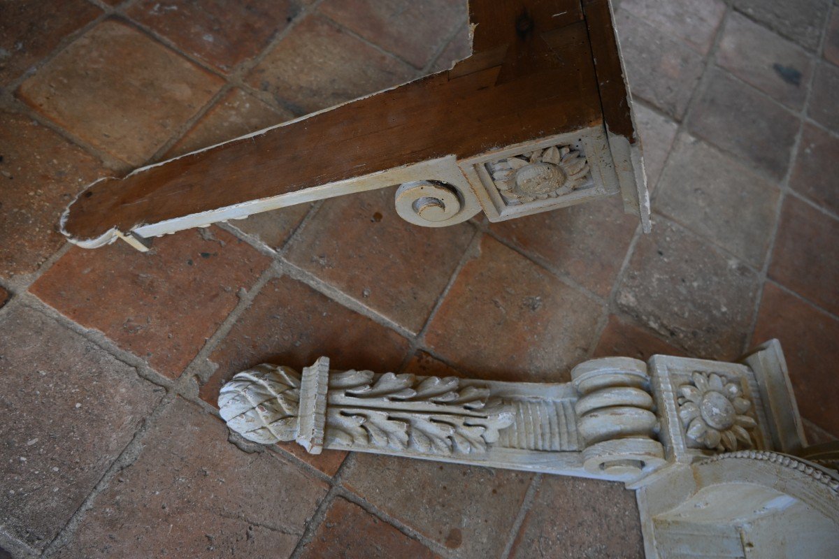 Pair Of Small Louis XVI Style Wall Consoles-photo-6