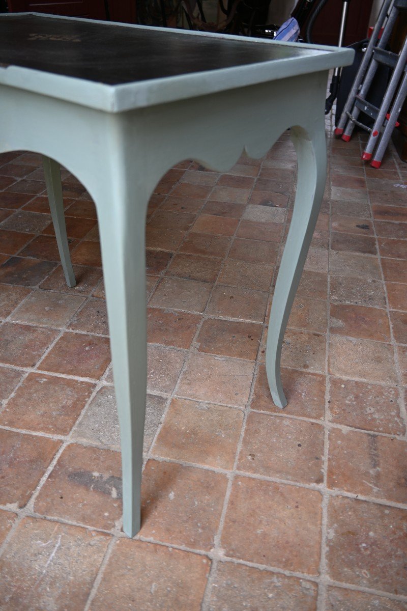 Charming Small Louis XV Painted Wood Center Table-photo-3
