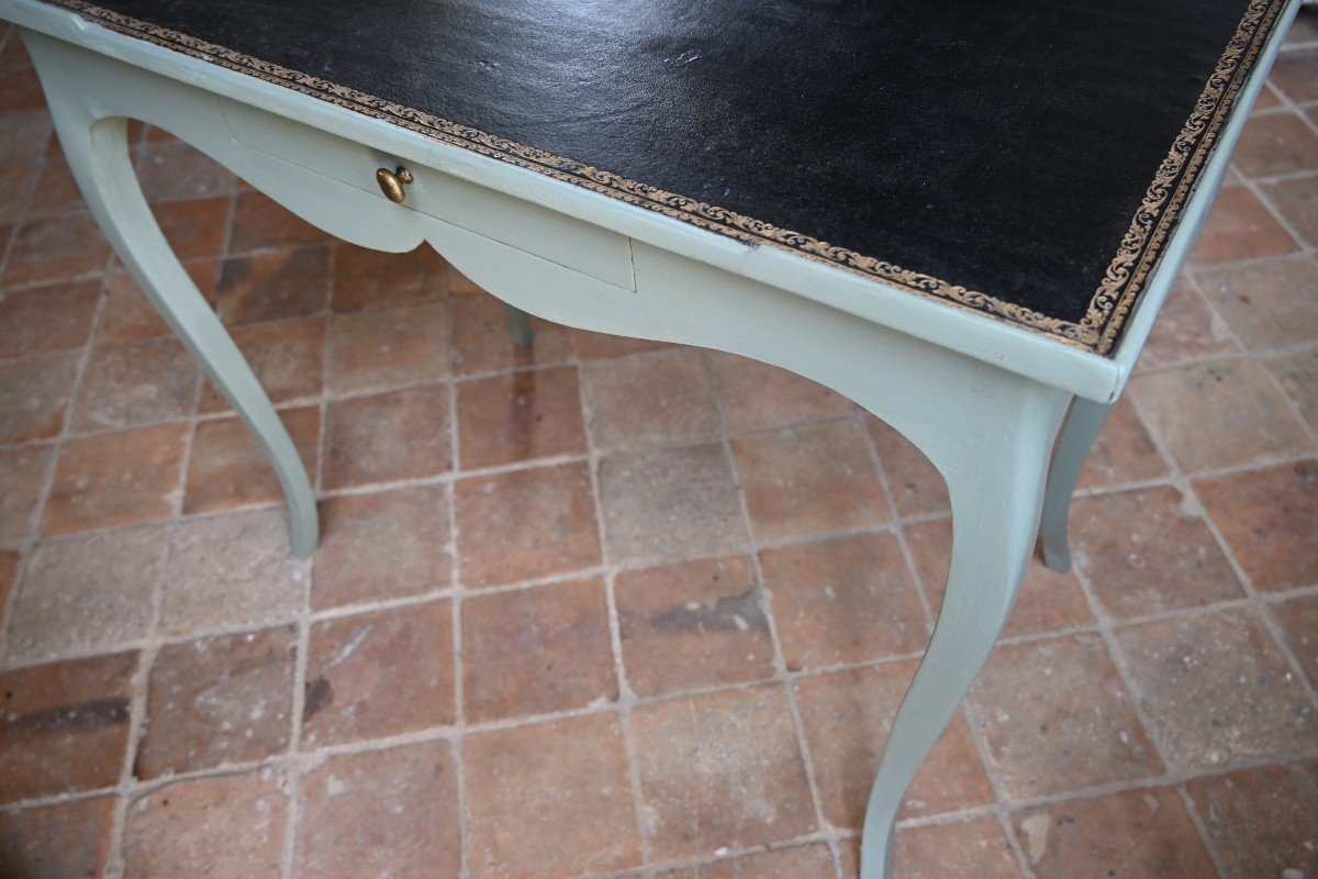 Charming Small Louis XV Painted Wood Center Table-photo-6