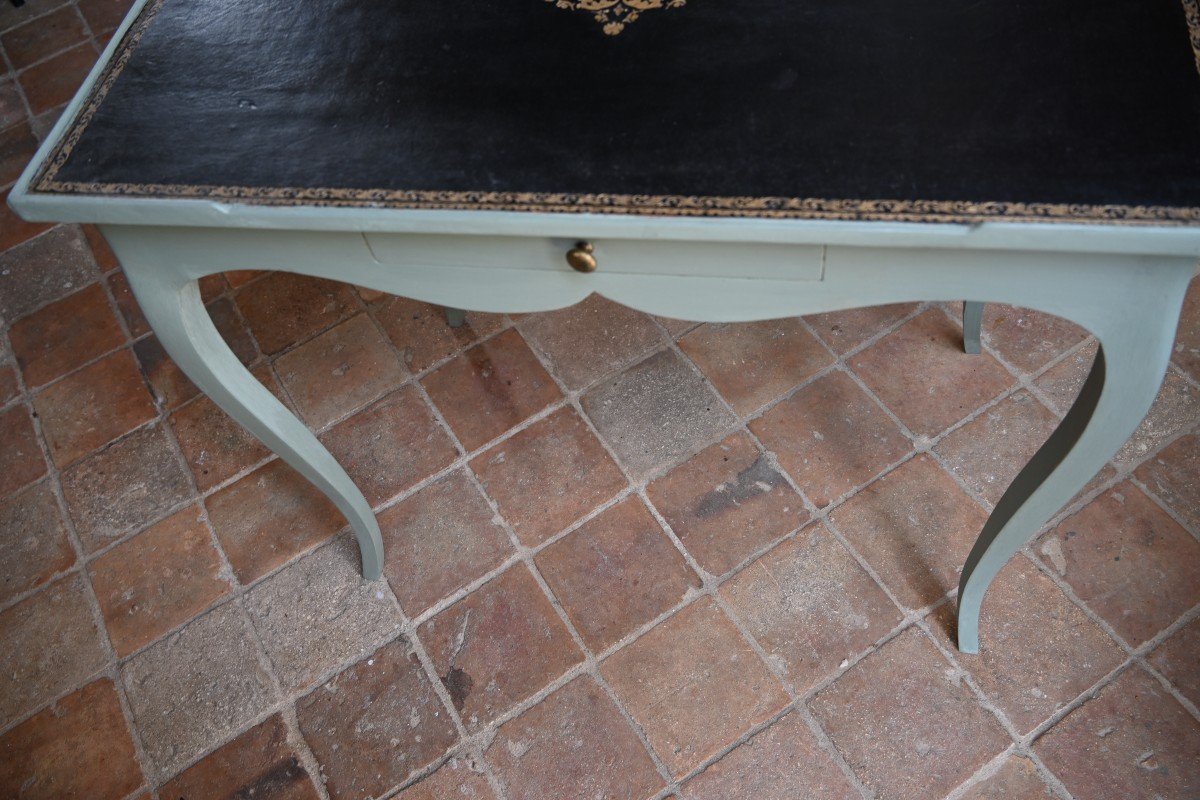 Charming Small Louis XV Painted Wood Center Table-photo-7