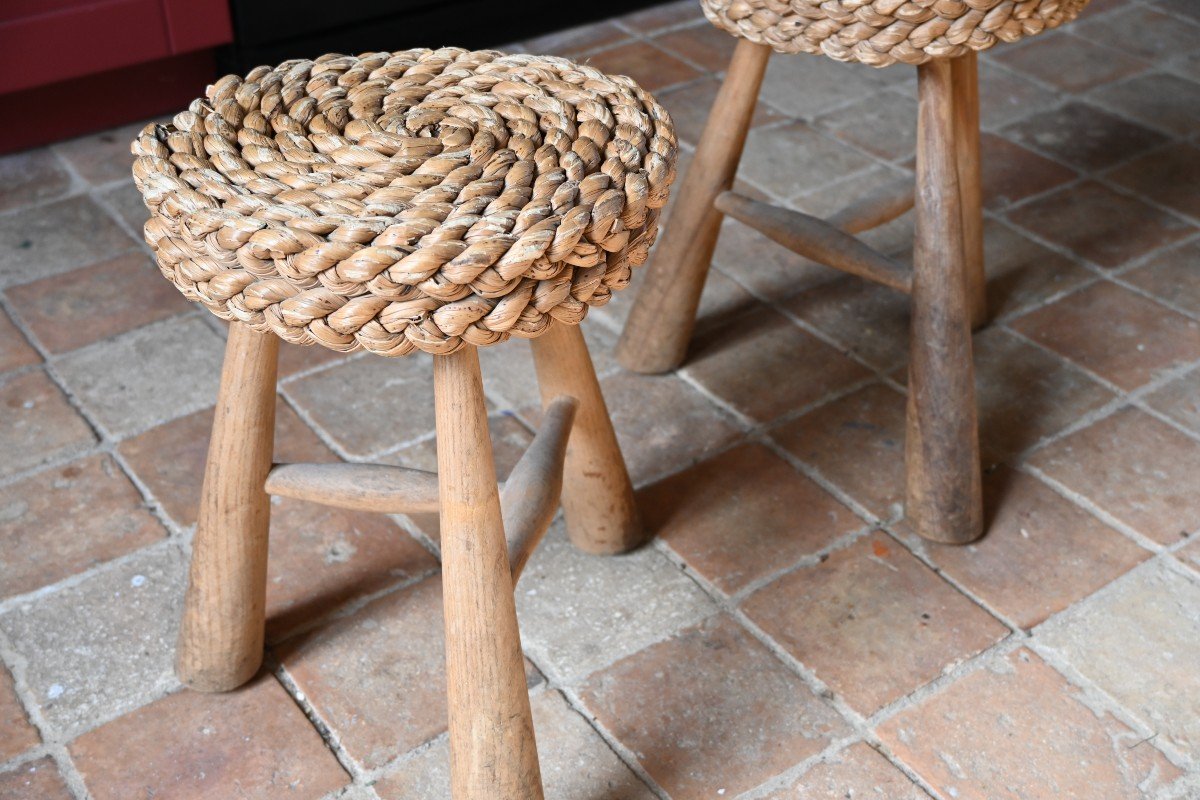 Paire De Tabourets Par Audoux Minet-photo-4
