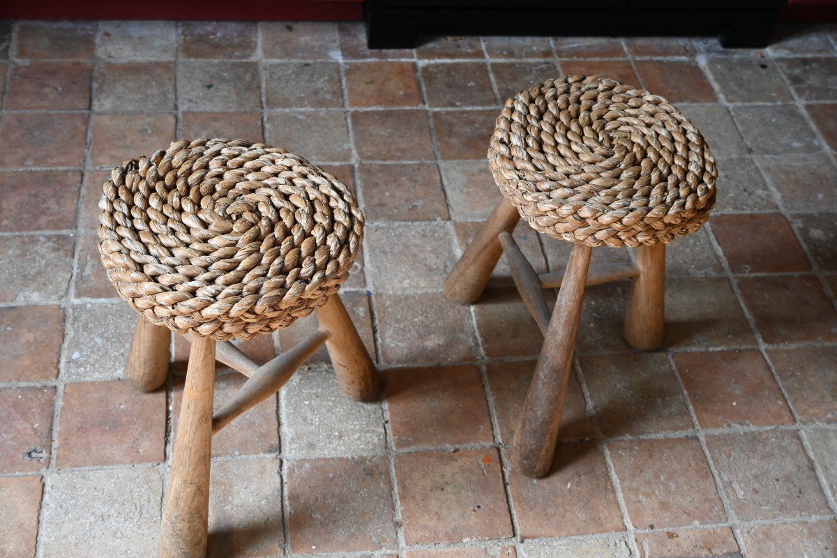Paire De Tabourets Par Audoux Minet