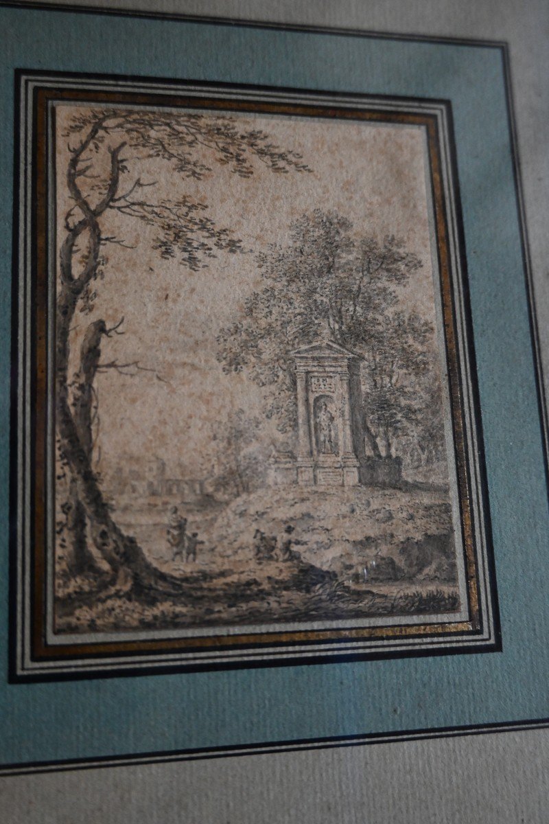 Pair Of Drawings XVIII Follower Of Hubert Robert-photo-3