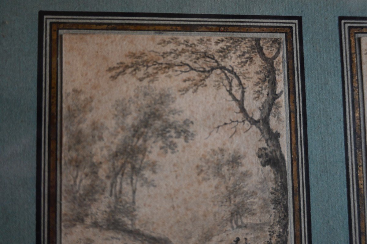 Pair Of Drawings XVIII Follower Of Hubert Robert-photo-5