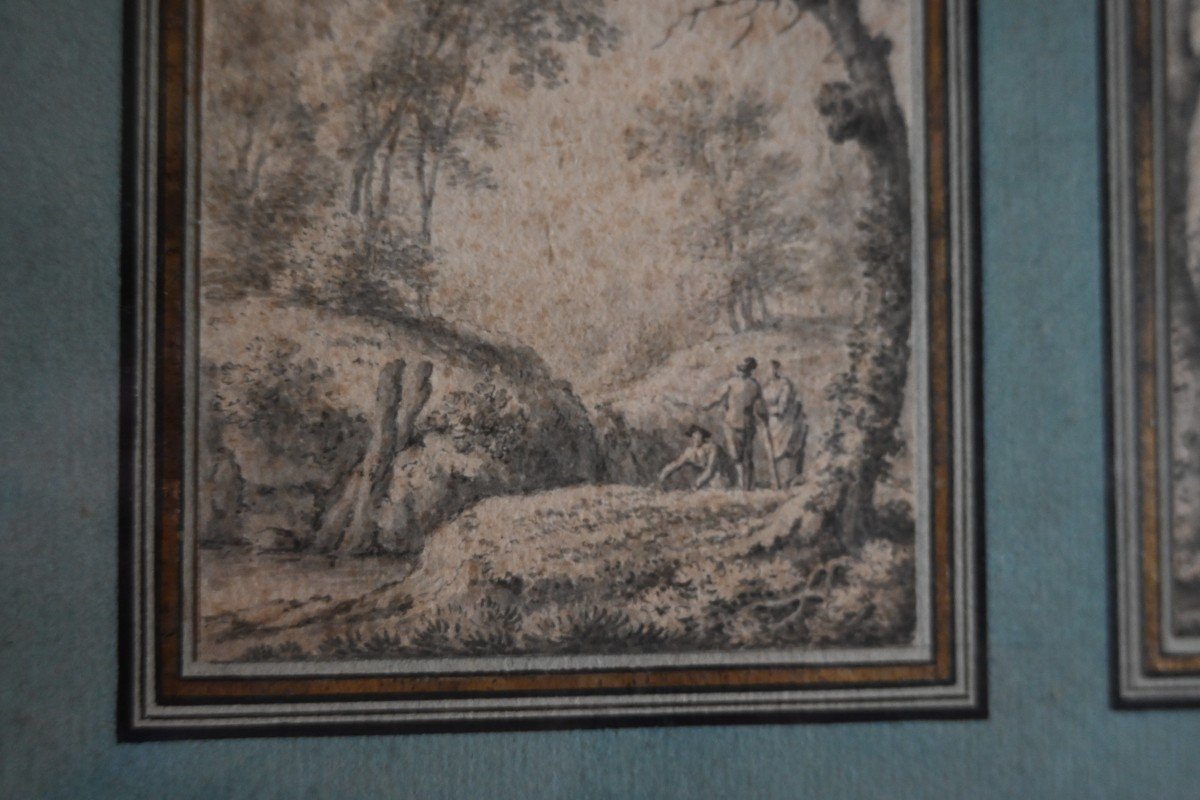 Pair Of Drawings XVIII Follower Of Hubert Robert-photo-6