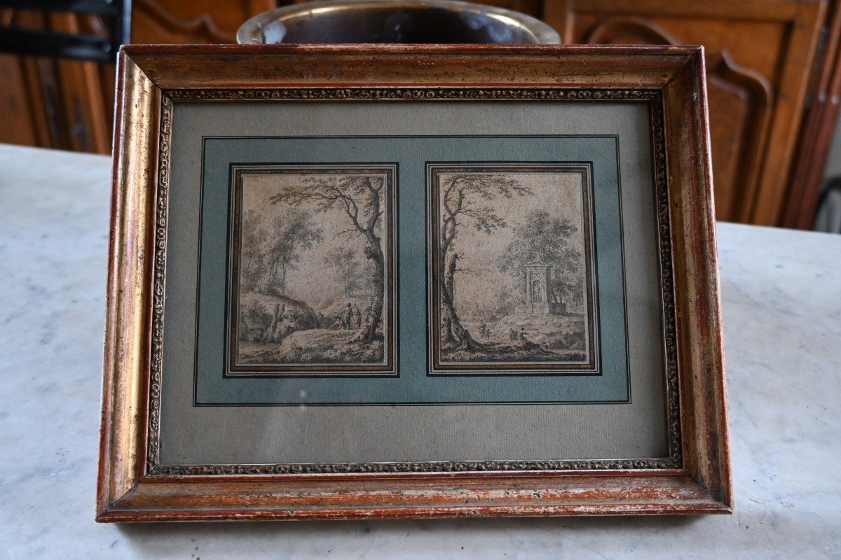 Pair Of Drawings XVIII Follower Of Hubert Robert-photo-7