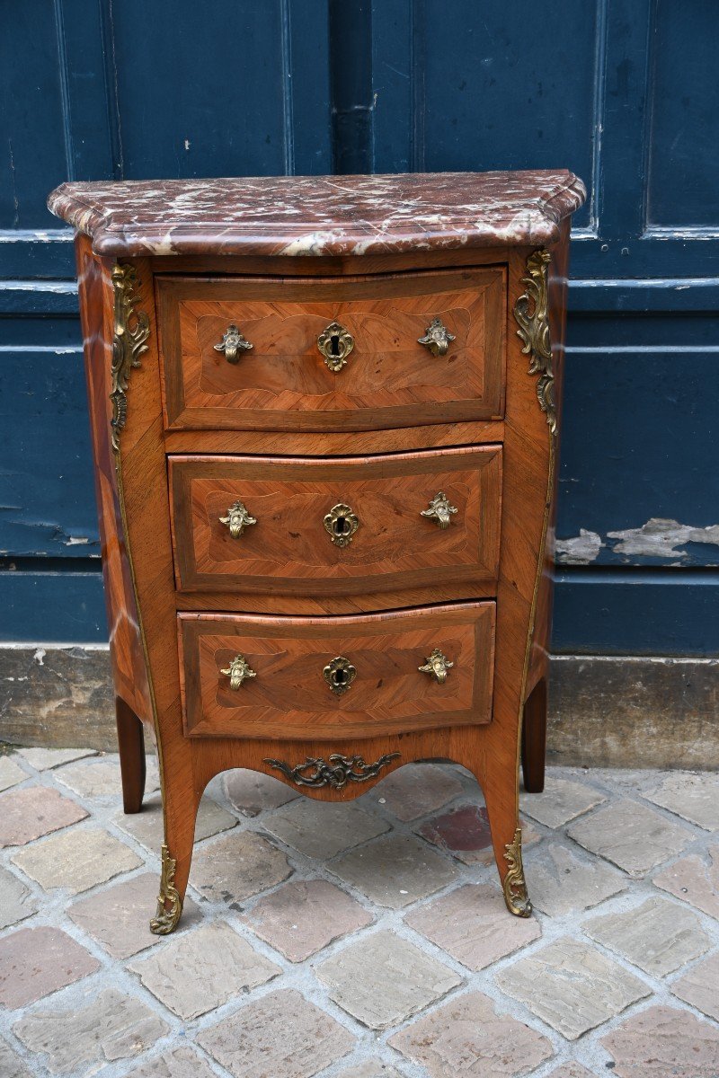 Petite Commode Estampillée De Ellaume D Epoque Louis XV  -photo-1