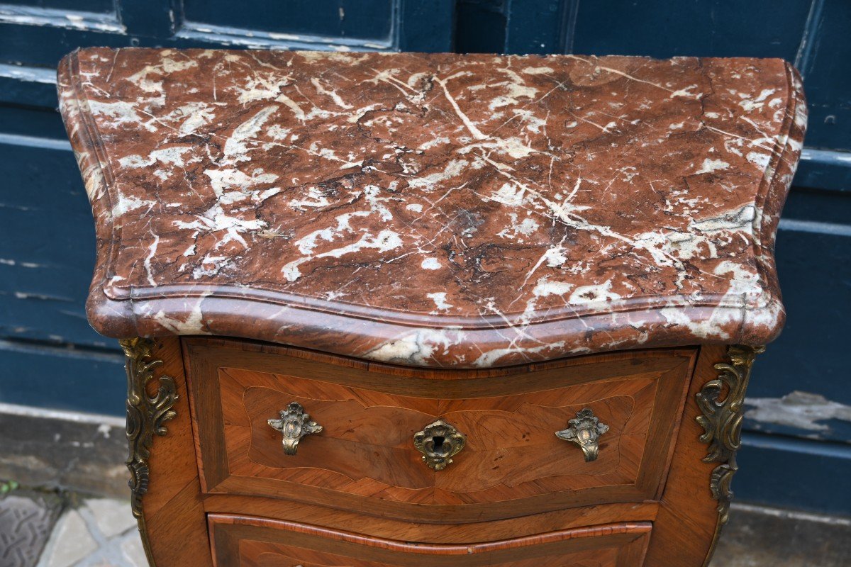 Petite Commode Estampillée De Ellaume D Epoque Louis XV  -photo-4