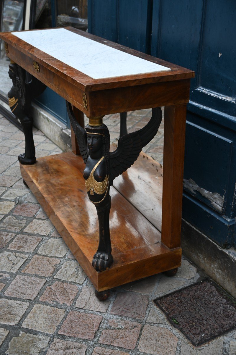 Console With Winged Sphinxes From The 19th Empire Period-photo-4