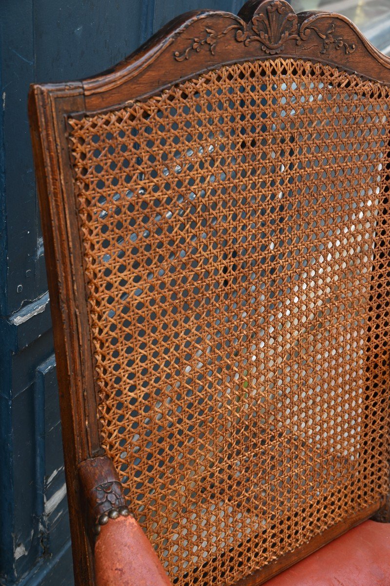 Rare Fauteuil Canné D époque Louis XIV-photo-1