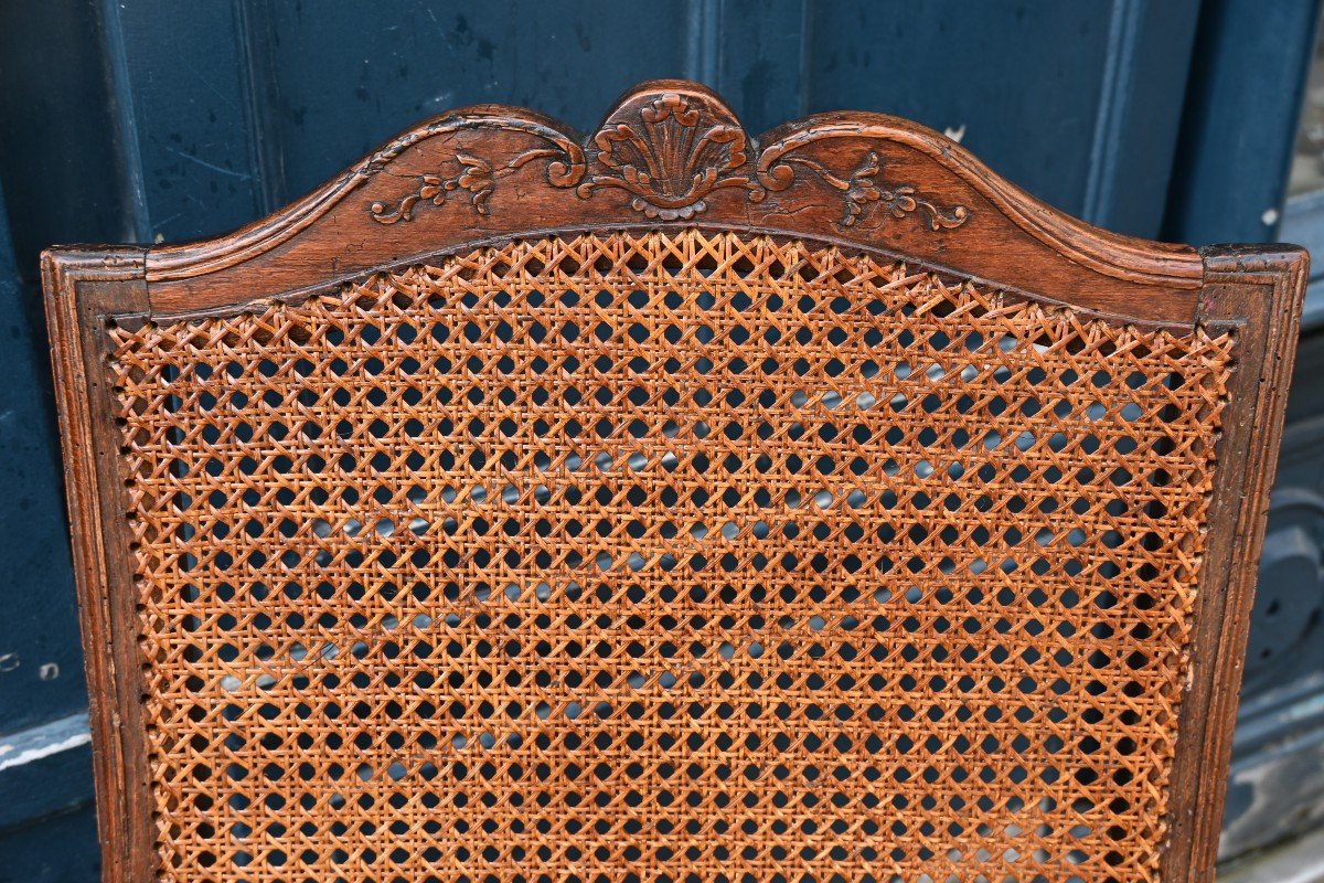 Rare Fauteuil Canné D époque Louis XIV-photo-2