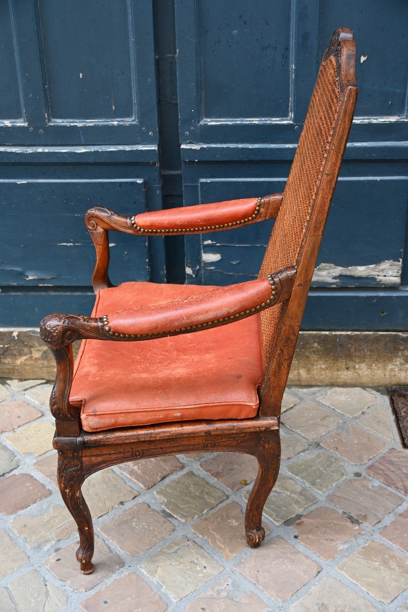 Rare Fauteuil Canné D époque Louis XIV-photo-5