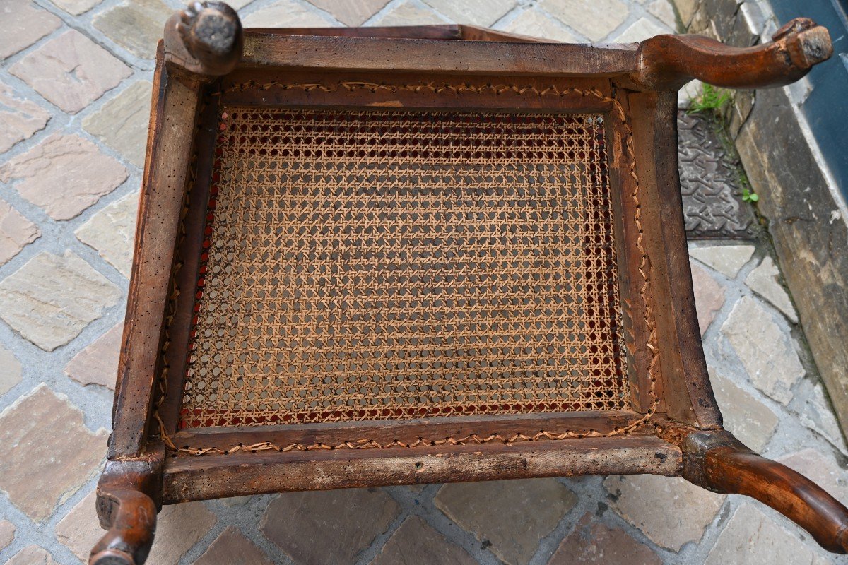 Rare Fauteuil Canné D époque Louis XIV-photo-7