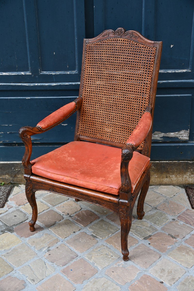 Rare Fauteuil Canné D époque Louis XIV