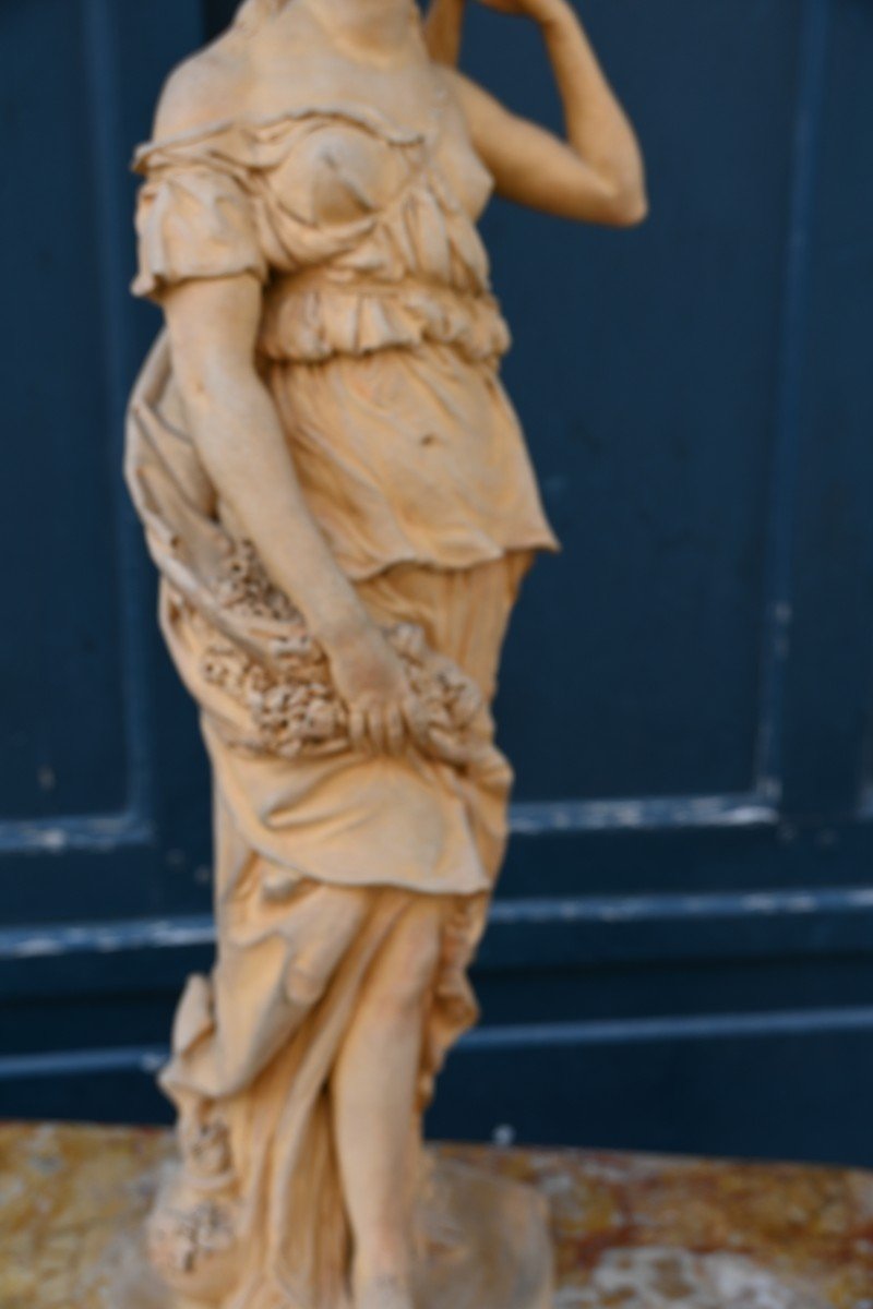 Terre Cuite Originale Du XVIII  Représentant Une Jeune Femme -photo-2