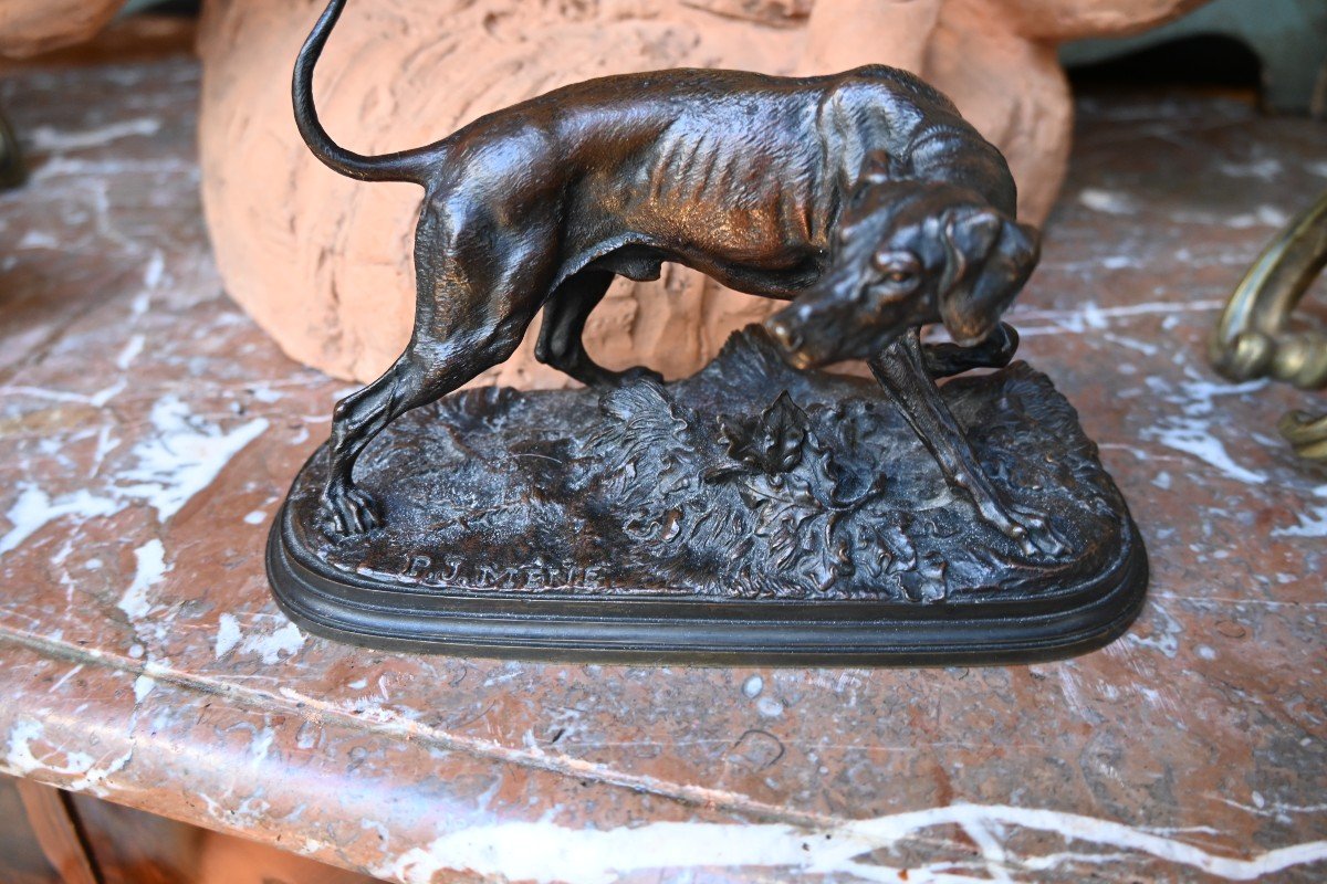 Pierre Jules Mène   Chien D Arrêt , Bronze