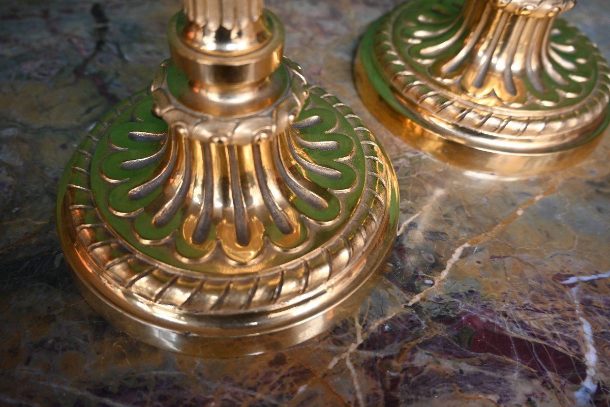 Pair Of Large Louis XVI Period Candlesticks-photo-2