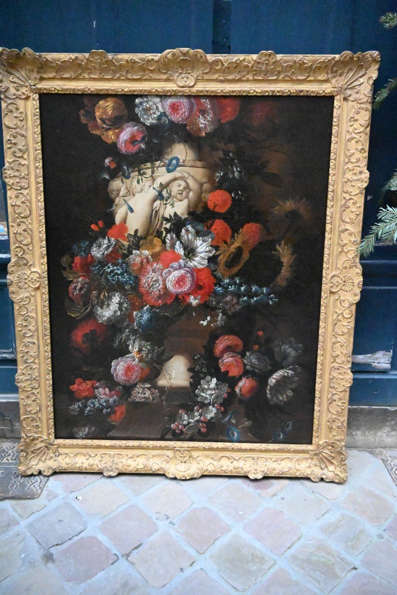 Important Tableau De Fleurs Signé De Booschaert  XVIII-photo-2