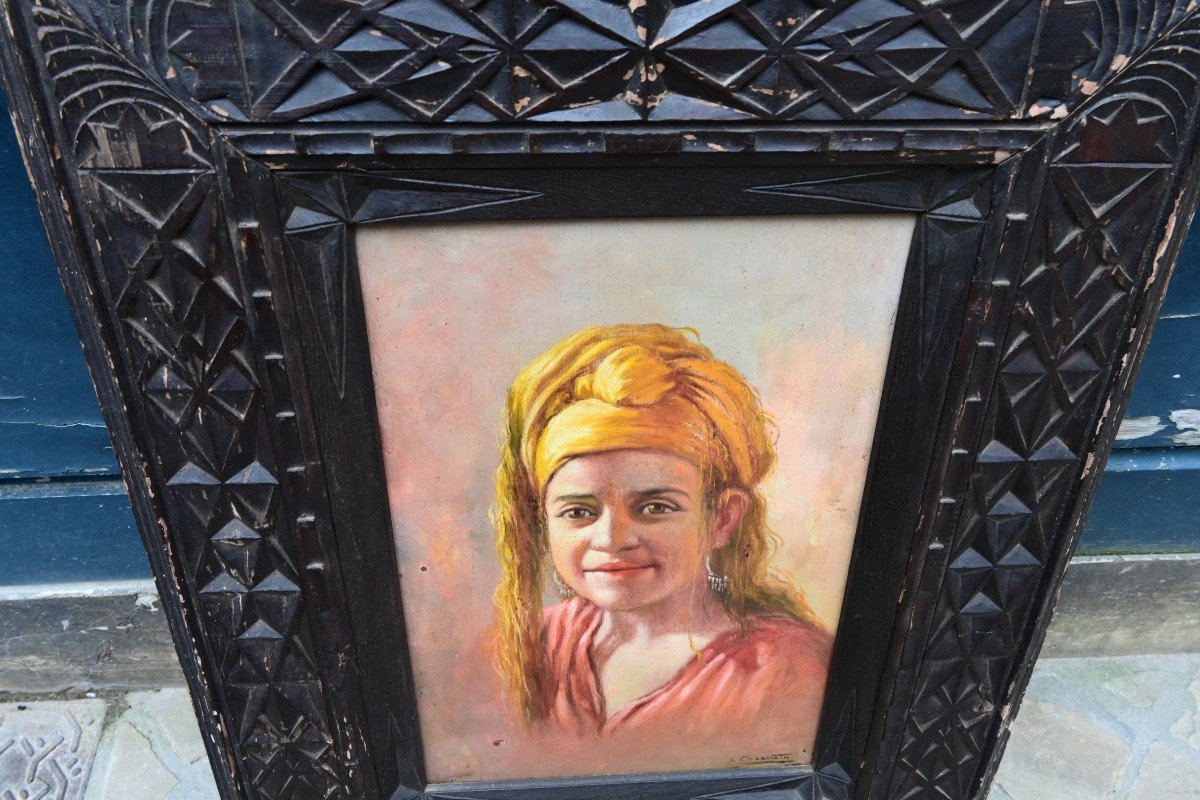 Orientalist Portrait Of A Young Woman By Louis Granata -photo-3