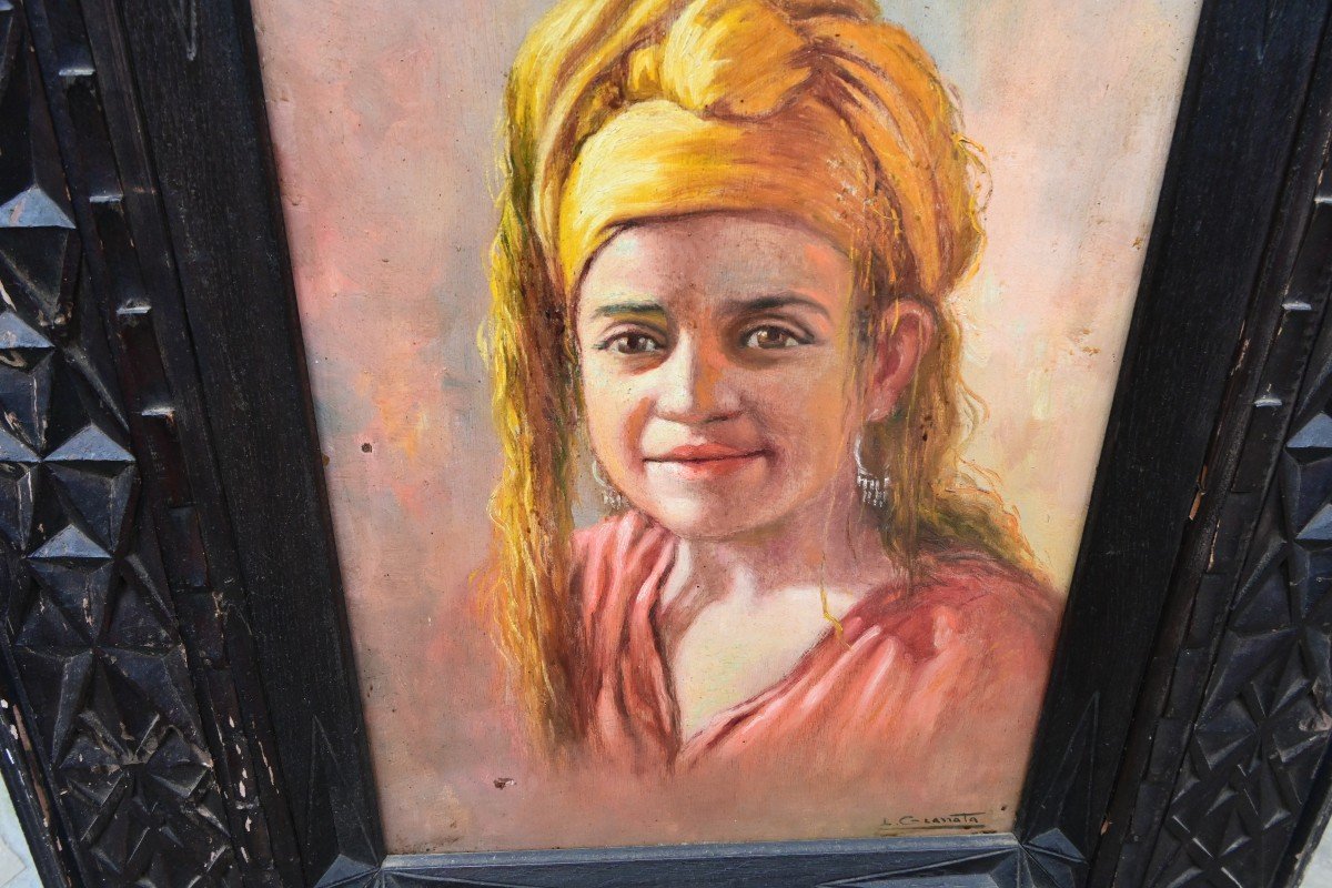 Orientalist Portrait Of A Young Woman By Louis Granata -photo-4