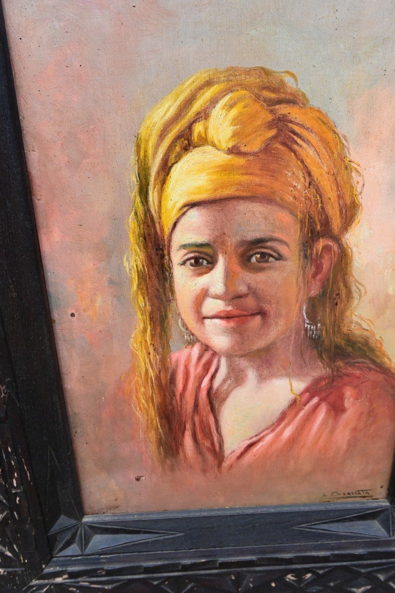 Orientalist Portrait Of A Young Woman By Louis Granata -photo-3