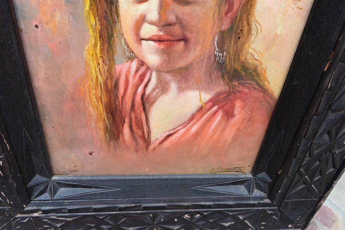 Orientalist Portrait Of A Young Woman By Louis Granata -photo-5