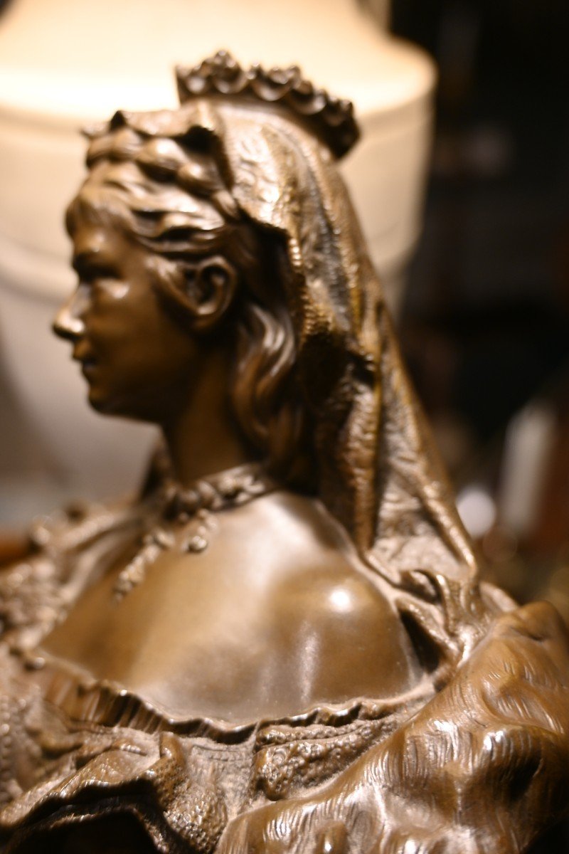 Sissi Impératrice D Autriche , Buste En Bronze -photo-3