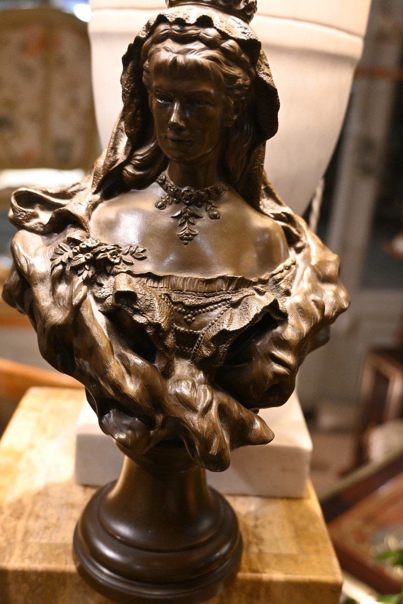 Sissi Impératrice D Autriche , Buste En Bronze -photo-4