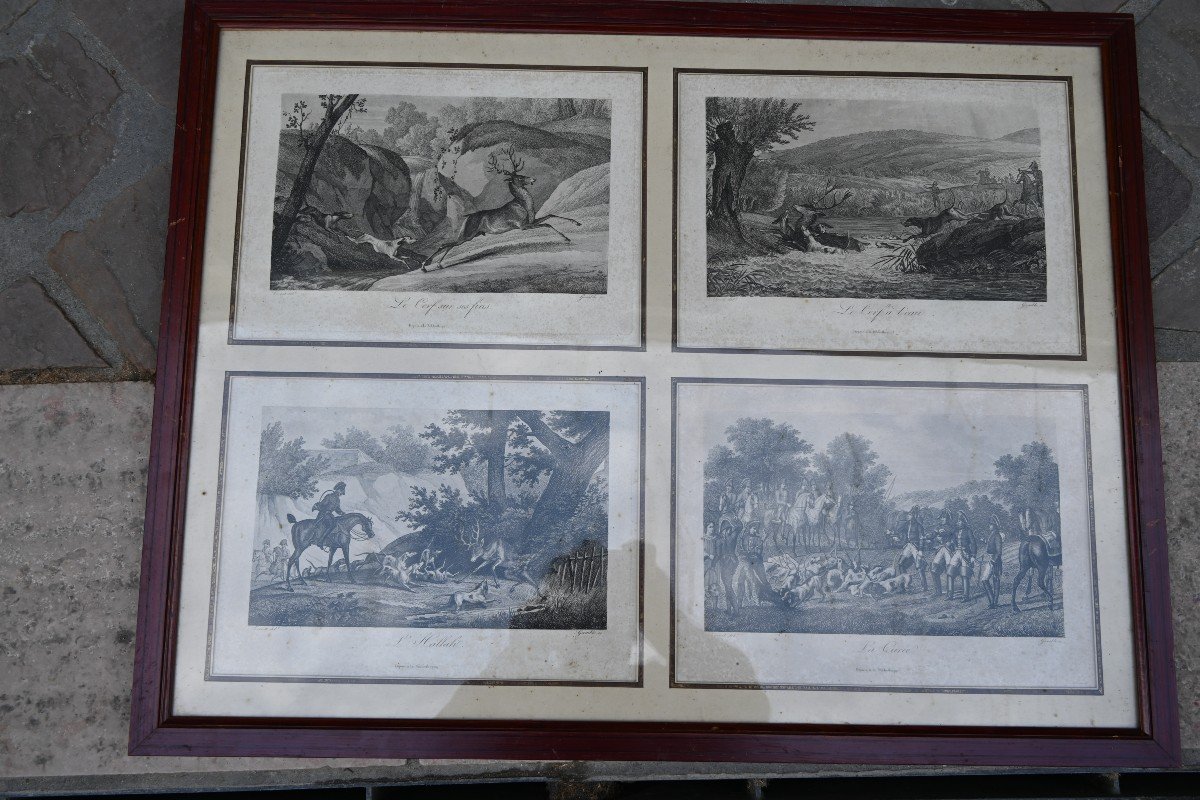 Chasse à Courre Suite De Gravures XIX D Après Vernet-photo-4