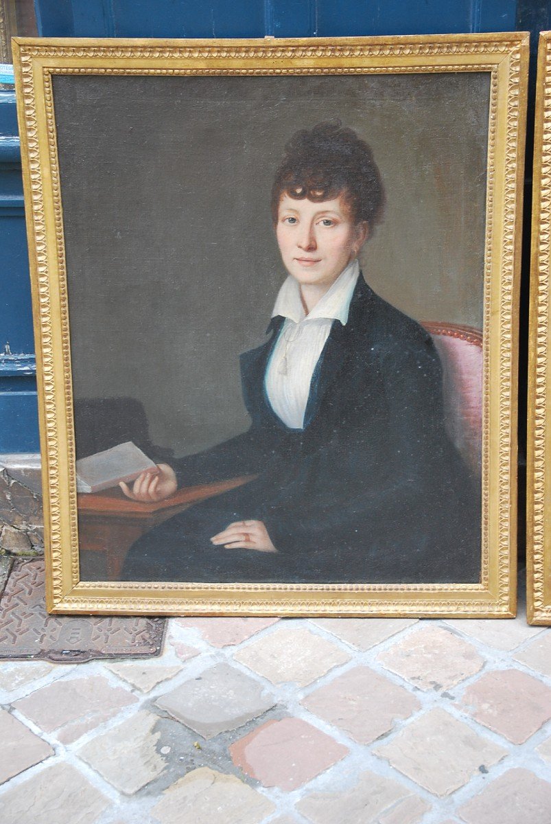 Portrait De Monsieur De Germainville , Avocat Et Sa Femme  Fin XVIII-photo-2