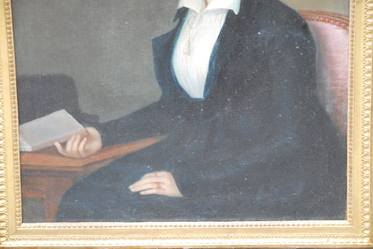 Portrait De Monsieur De Germainville , Avocat Et Sa Femme  Fin XVIII-photo-1