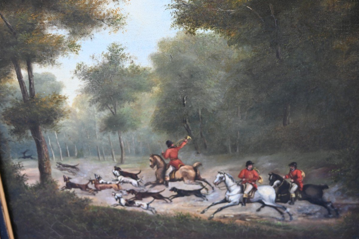 Hunting With Hounds Pair Of Canvases XIX-photo-4