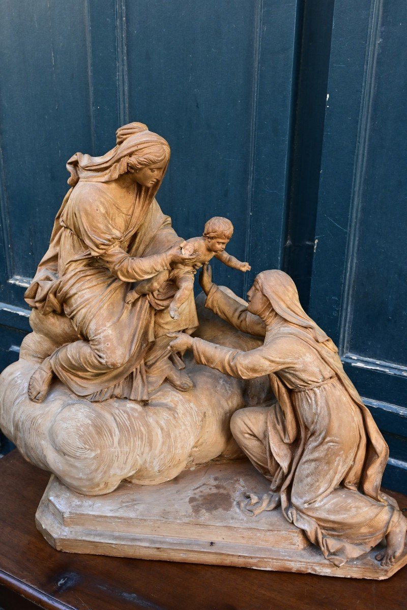 Terre Cuite Vierge à L Enfant ,italie XVIII-photo-3