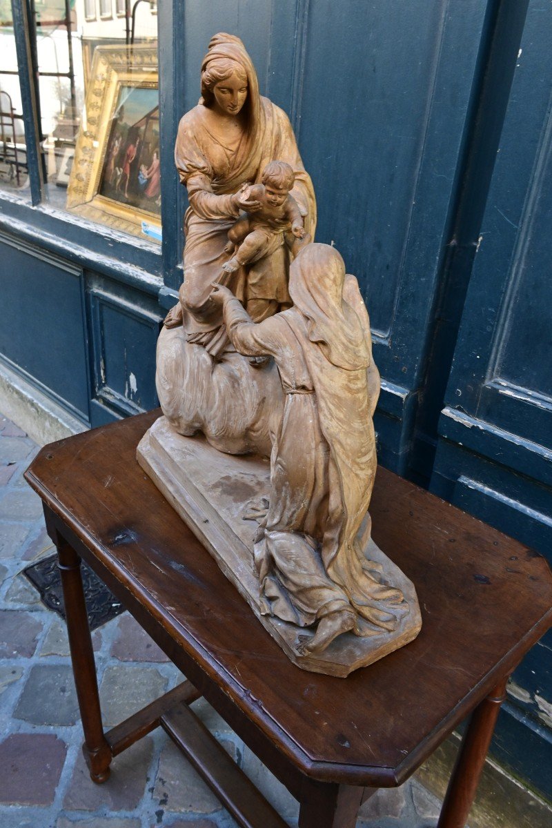 Terre Cuite Vierge à L Enfant ,italie XVIII-photo-8