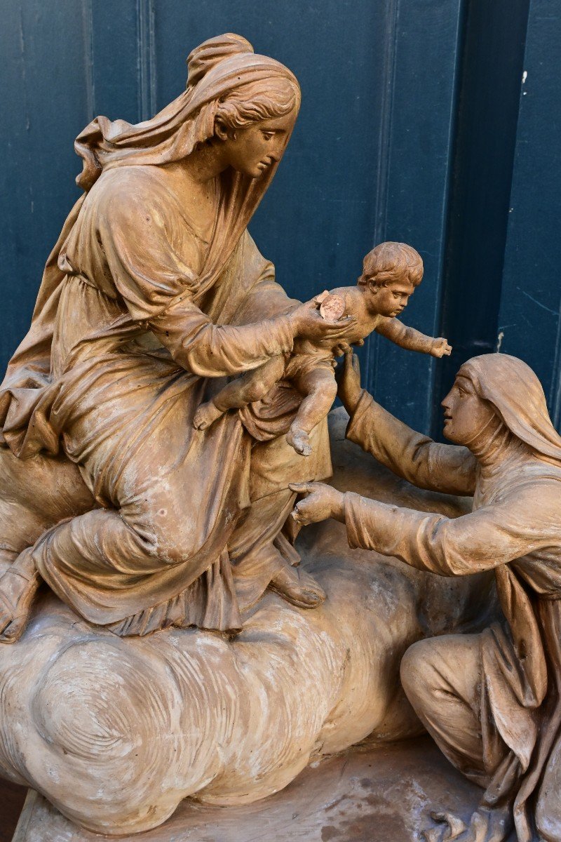 Terre Cuite Vierge à L Enfant ,italie XVIII