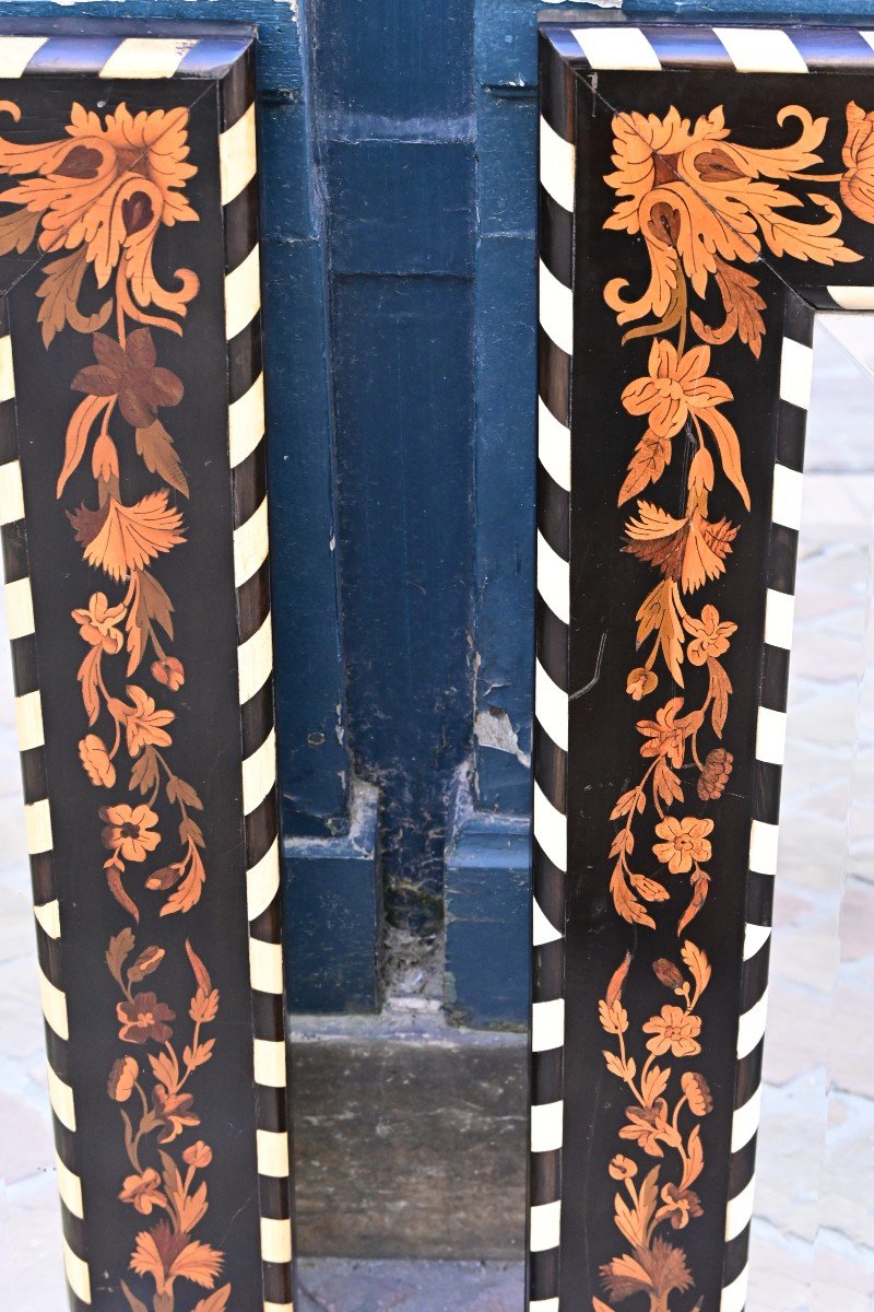 Paire De Miroirs En Marqueterie De Style Louis XIV-photo-3