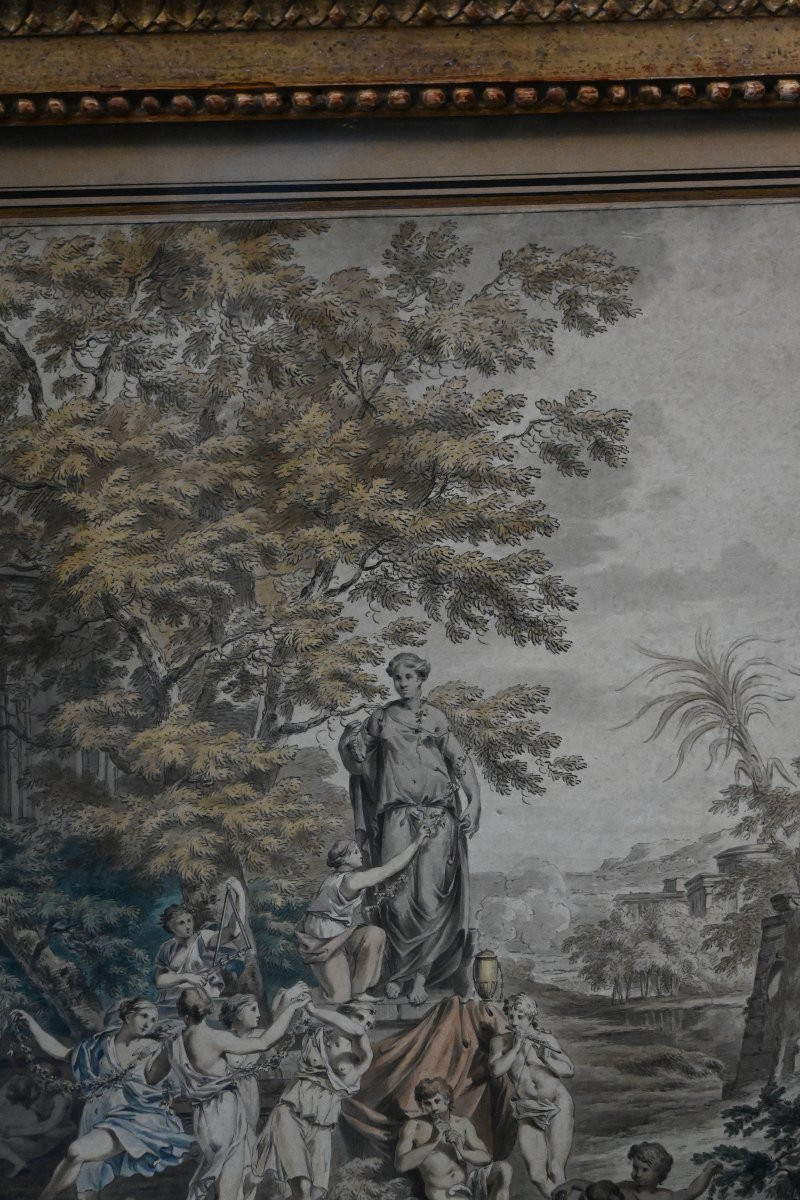 Watercolor Drawing, Venus And Her Nymphs, French School Of The 18th Century-photo-3