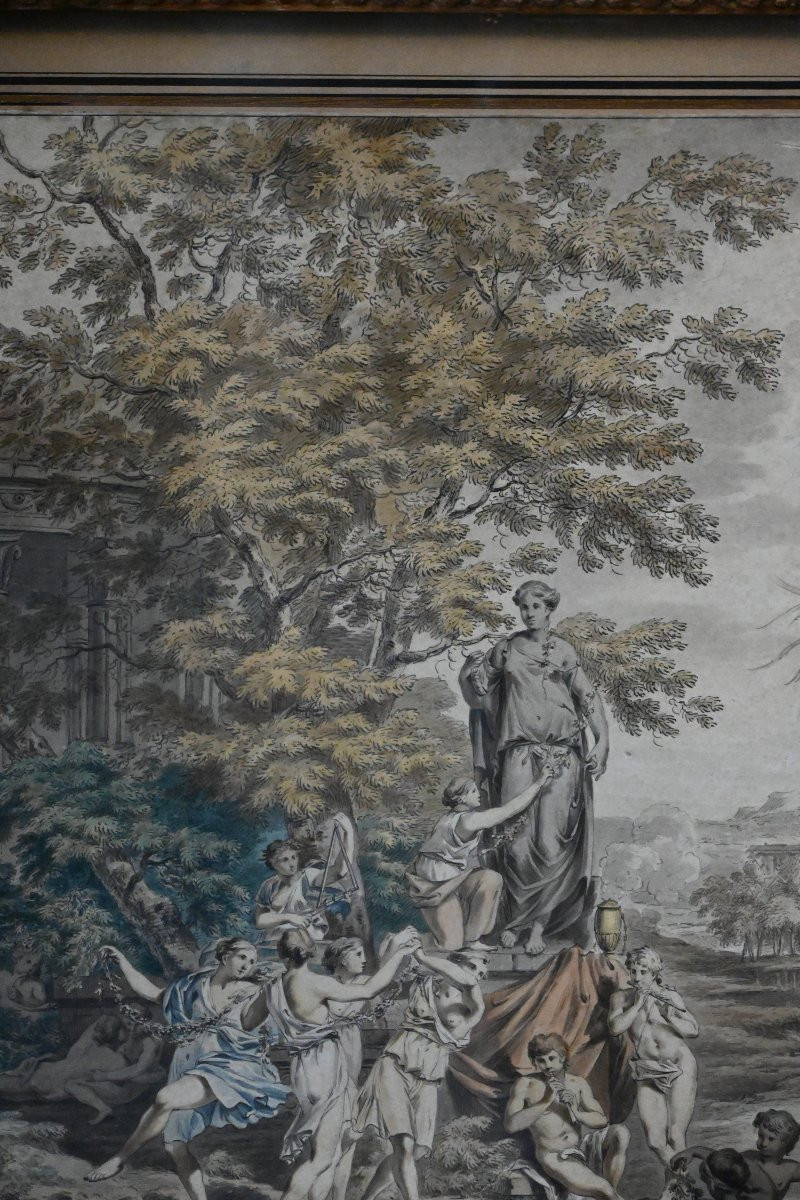 Watercolor Drawing, Venus And Her Nymphs, French School Of The 18th Century-photo-5
