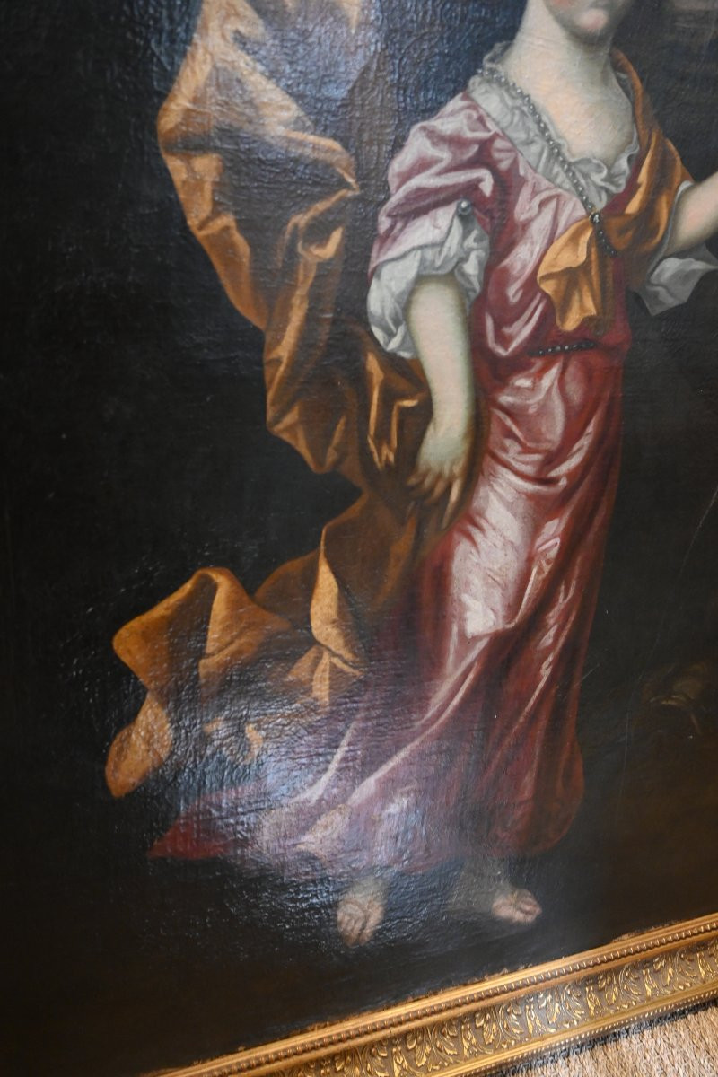 Large Portrait Of A Young Girl, Dutch School, Follower Of Pieter Nason, Circa 1700-photo-2