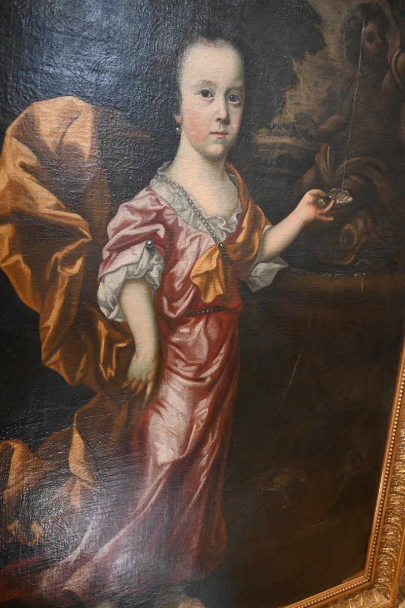 Large Portrait Of A Young Girl, Dutch School, Follower Of Pieter Nason, Circa 1700-photo-3