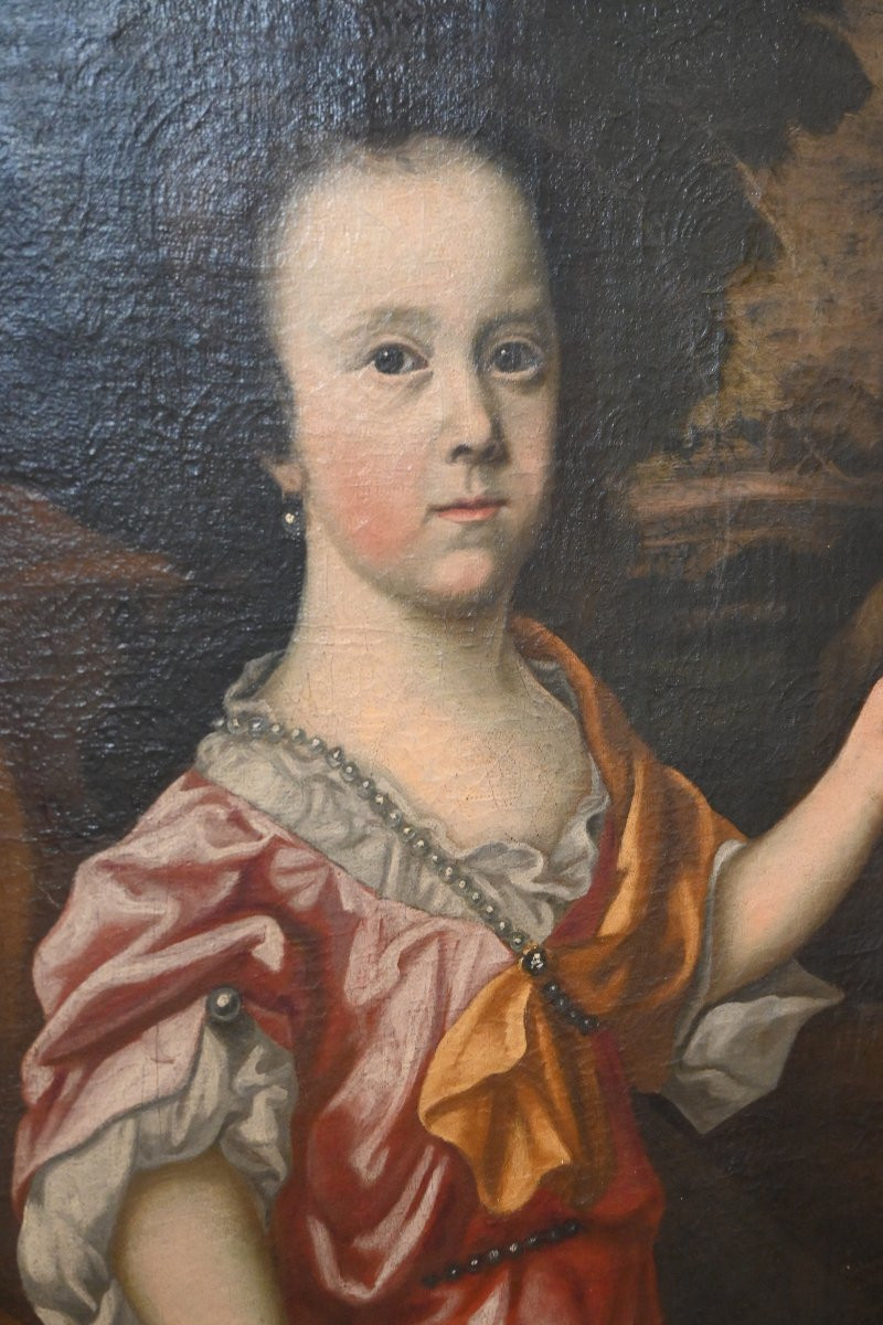 Large Portrait Of A Young Girl, Dutch School, Follower Of Pieter Nason, Circa 1700-photo-1