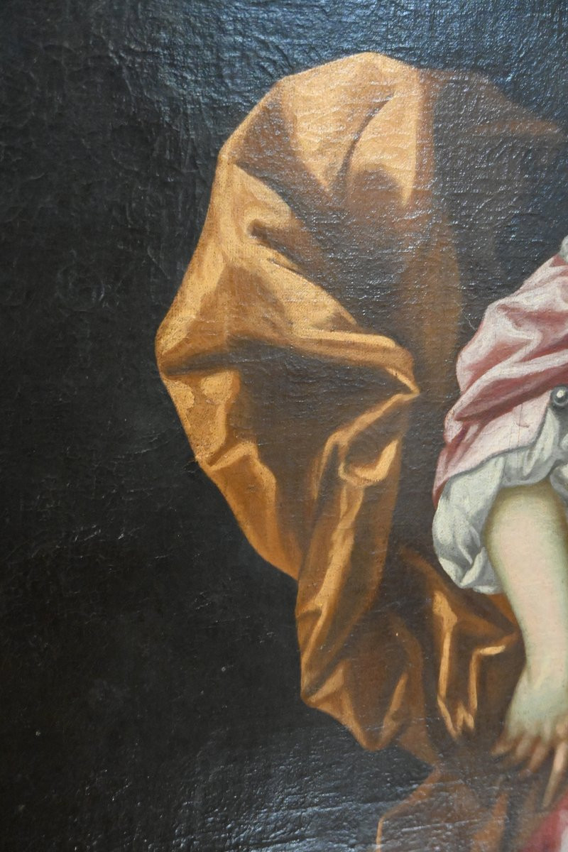 Large Portrait Of A Young Girl, Dutch School, Follower Of Pieter Nason, Circa 1700-photo-3