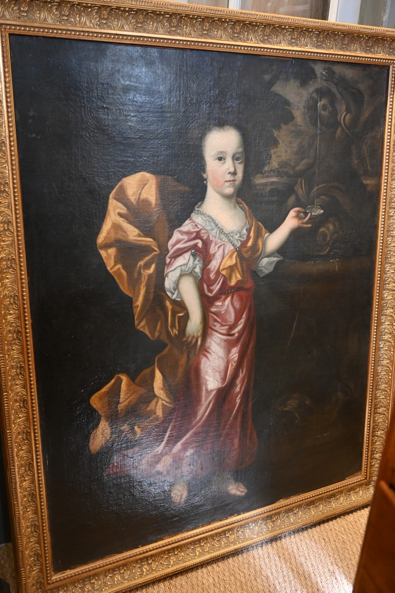 Large Portrait Of A Young Girl, Dutch School, Follower Of Pieter Nason, Circa 1700