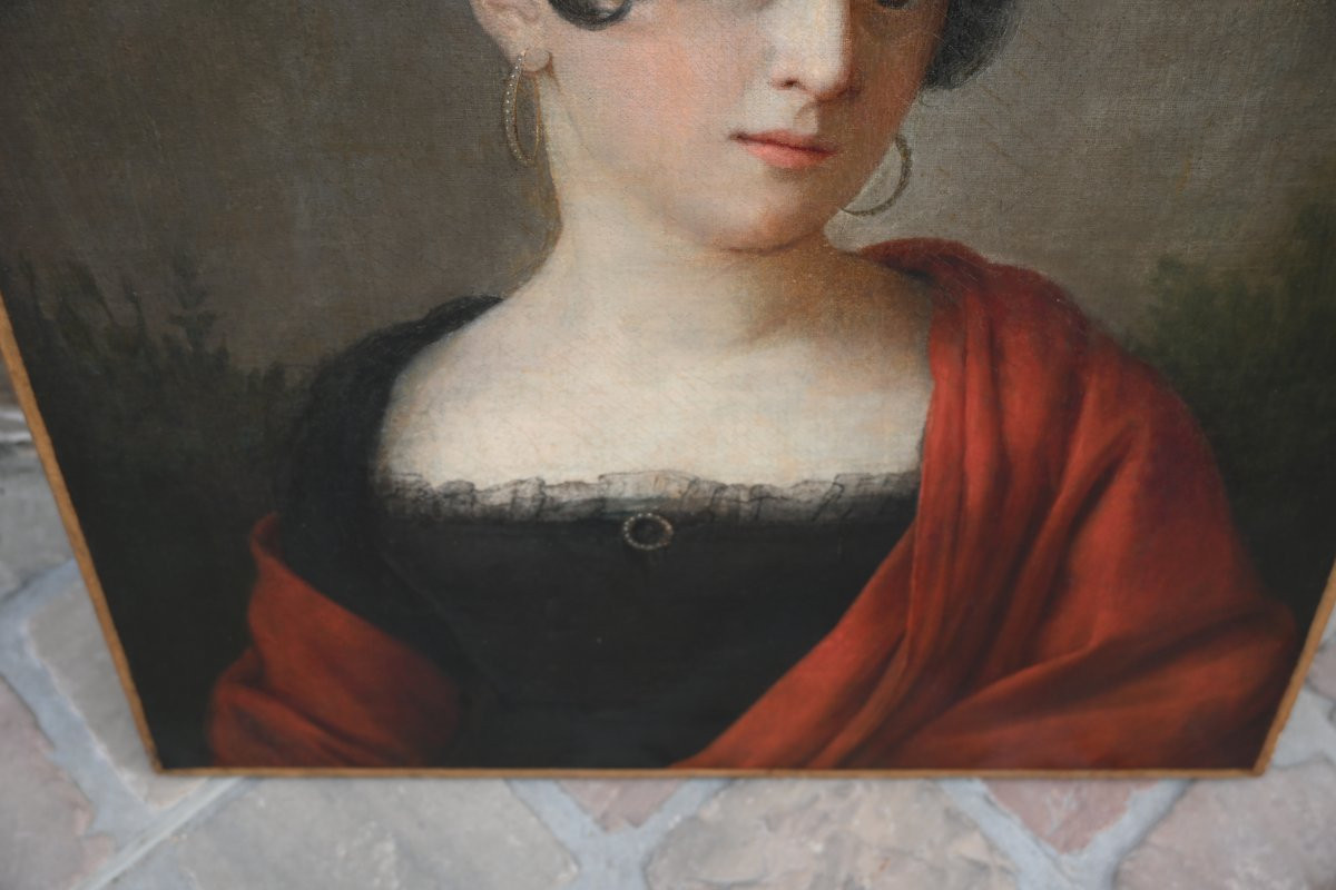 Portrait Of A Woman From The 19th Empire Period, Follower Of Prud'hon-photo-4