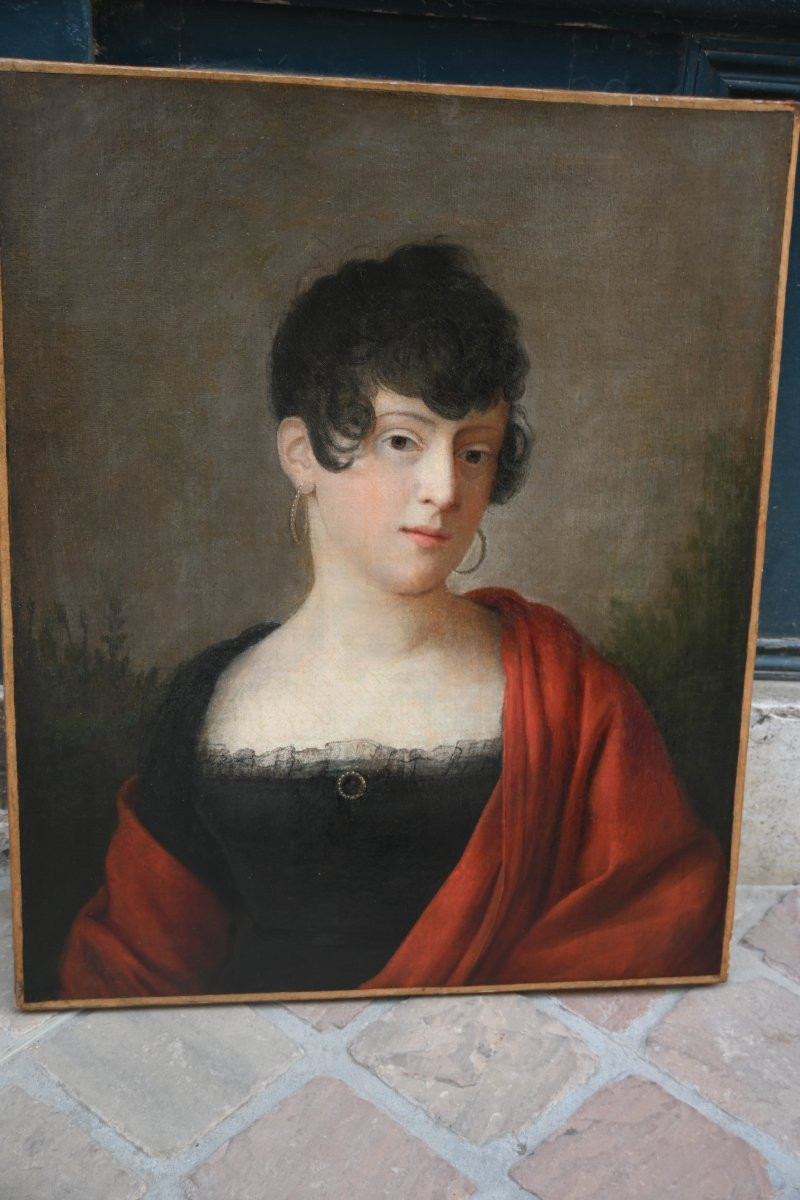 Portrait Of A Woman From The 19th Empire Period, Follower Of Prud'hon-photo-1