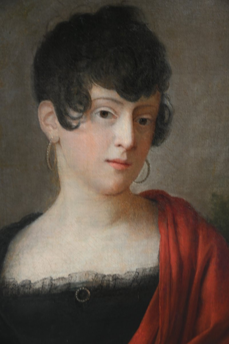 Portrait Of A Woman From The 19th Empire Period, Follower Of Prud'hon-photo-3