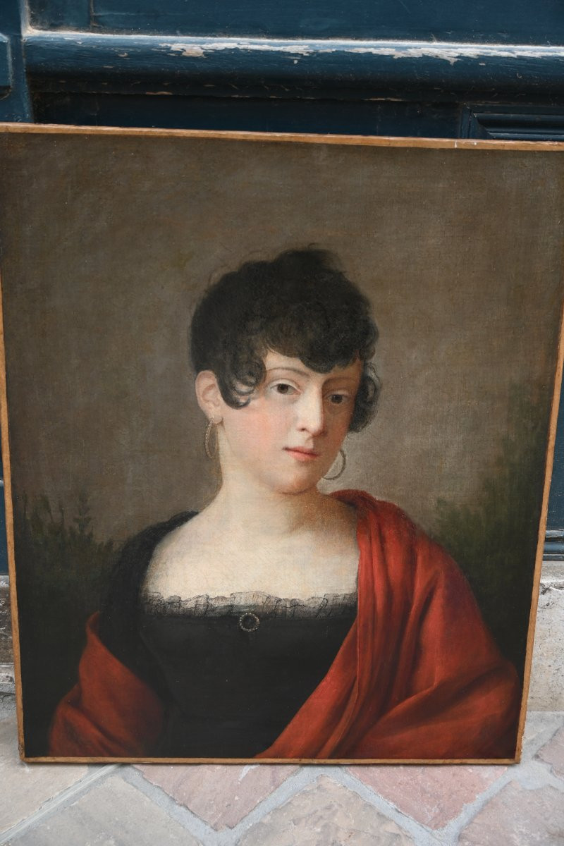 Portrait Of A Woman From The 19th Empire Period, Follower Of Prud'hon-photo-5