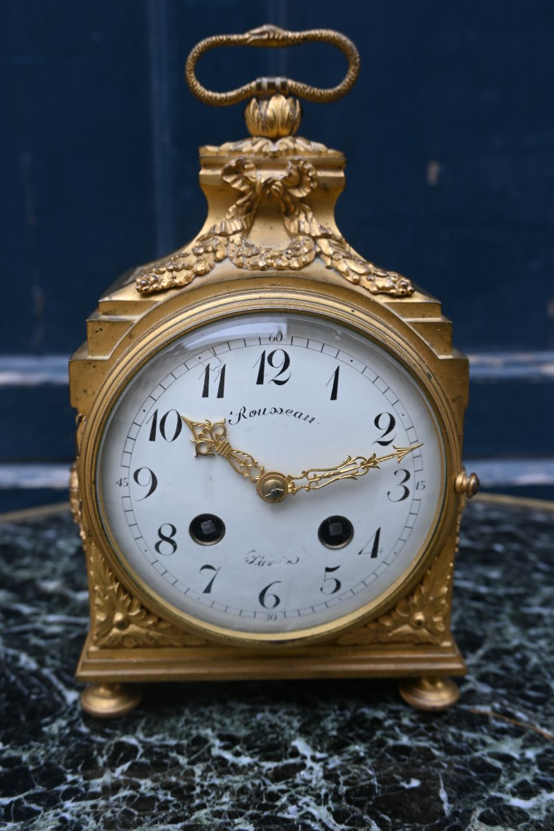Pendule D Officier En Bronze D époque Louis XVI Fin XVIII-photo-1